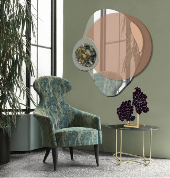 Glati hand painted glass, mirror and acrylic layered art