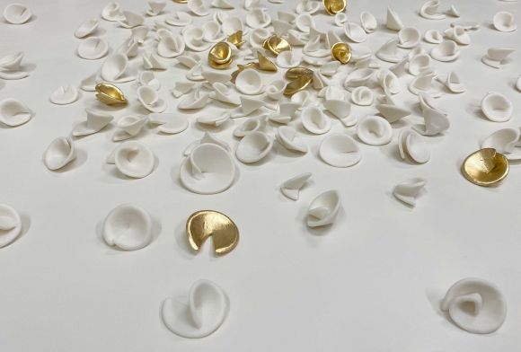 Handmade porcelain artwork on panels