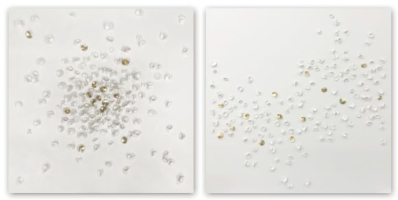 Handmade porcelain artwork on panels