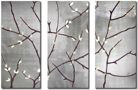 Twigs art in metal leaf