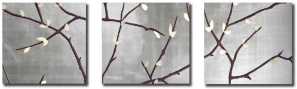 Twigs art in metal leaf