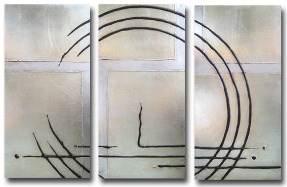 Deco Circles - Metal Leafed Canvases