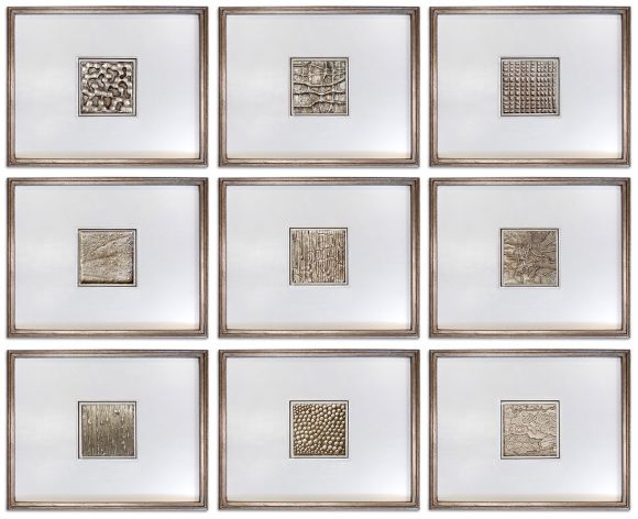 Handmade Textured Squares in  deluxe handmade frames