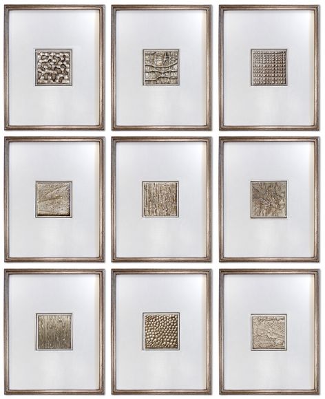 Handmade Textured Squares in  deluxe handmade frames