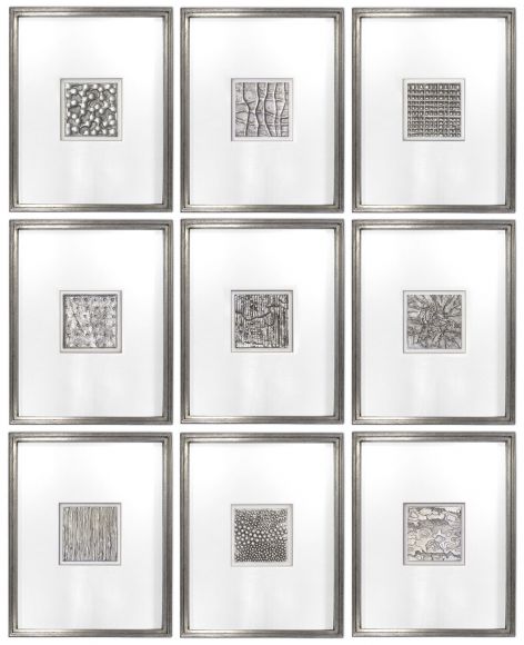 Handmade Textured Squares in  deluxe handmade frames