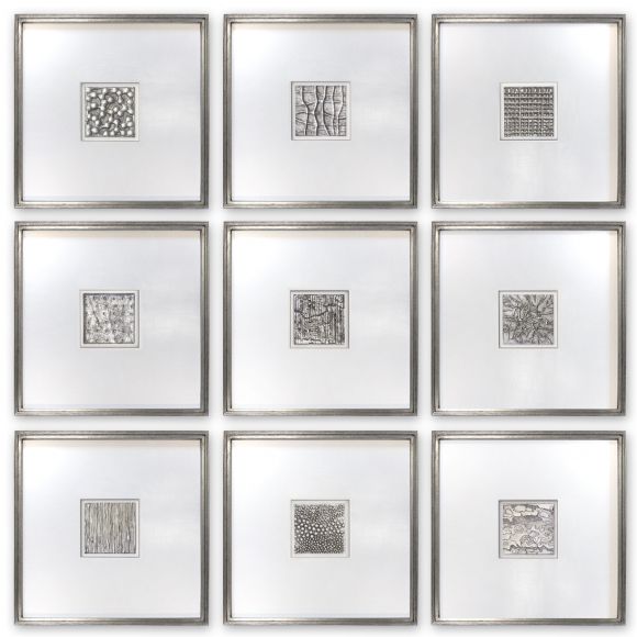 Handmade Textured Squares in  deluxe handmade frames