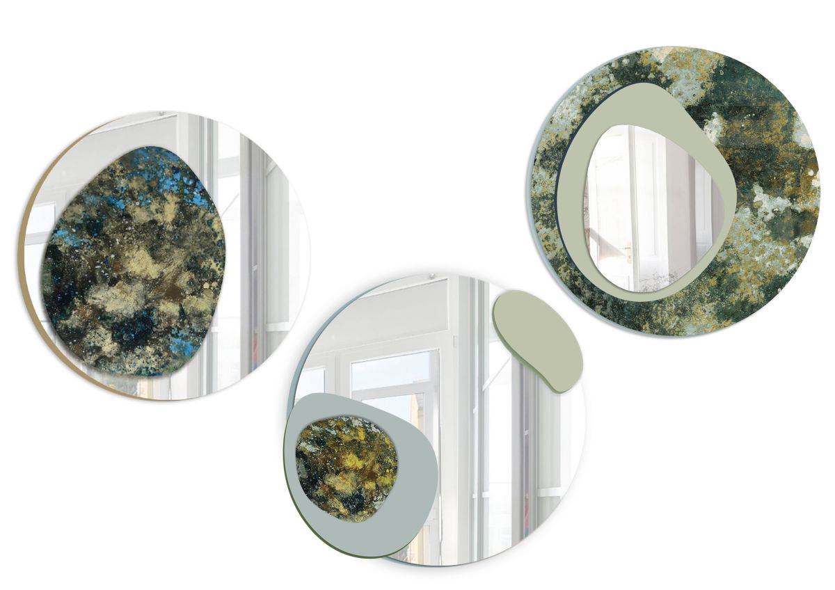 Glate Mirrors with Hand-painted Glass