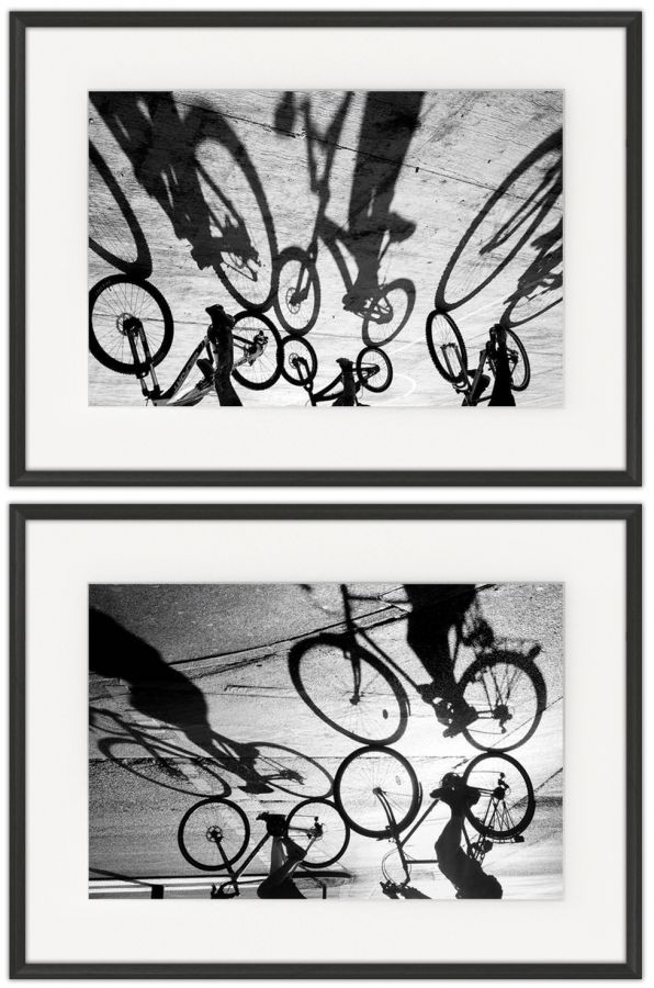 Cycling Shadows: Photographic print in a standard factory frame