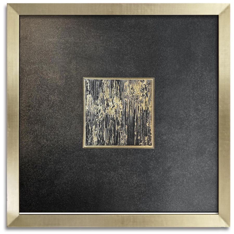 Kopos handmade textured leafed art in a deluxe handmade frame