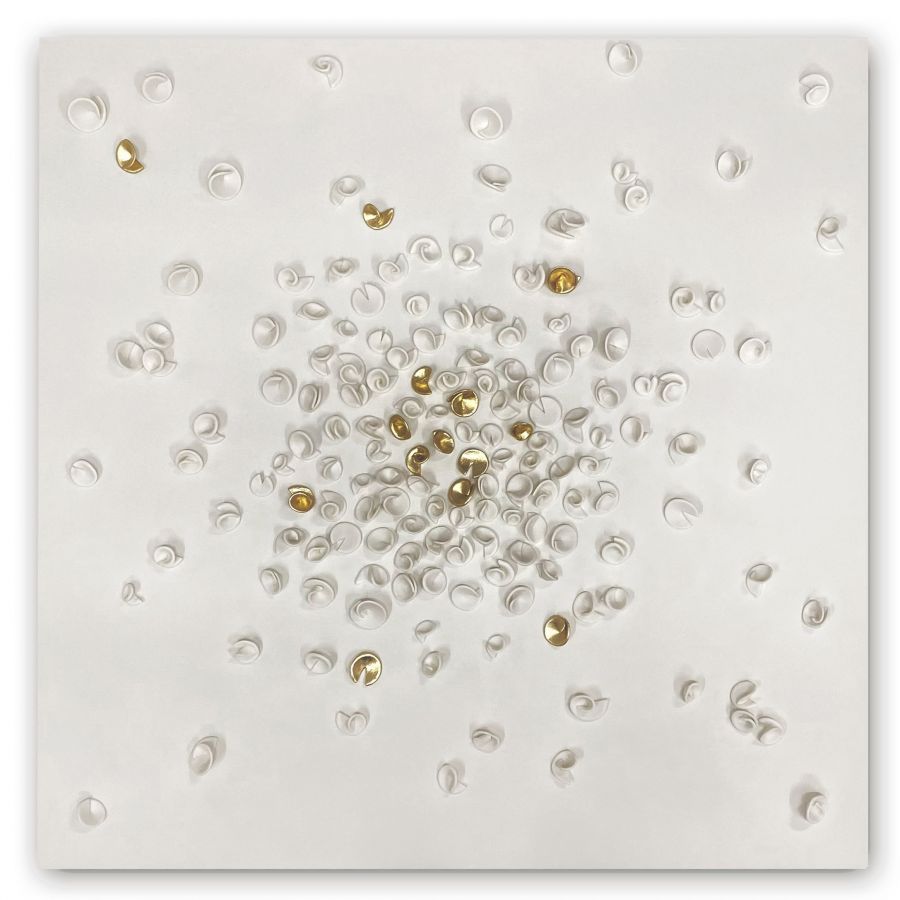 Petilo 01 Handmade porcelain artwork on a panel