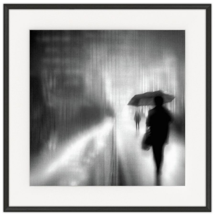 Walking in the Rain 01: Photographic print in a standard factory frame