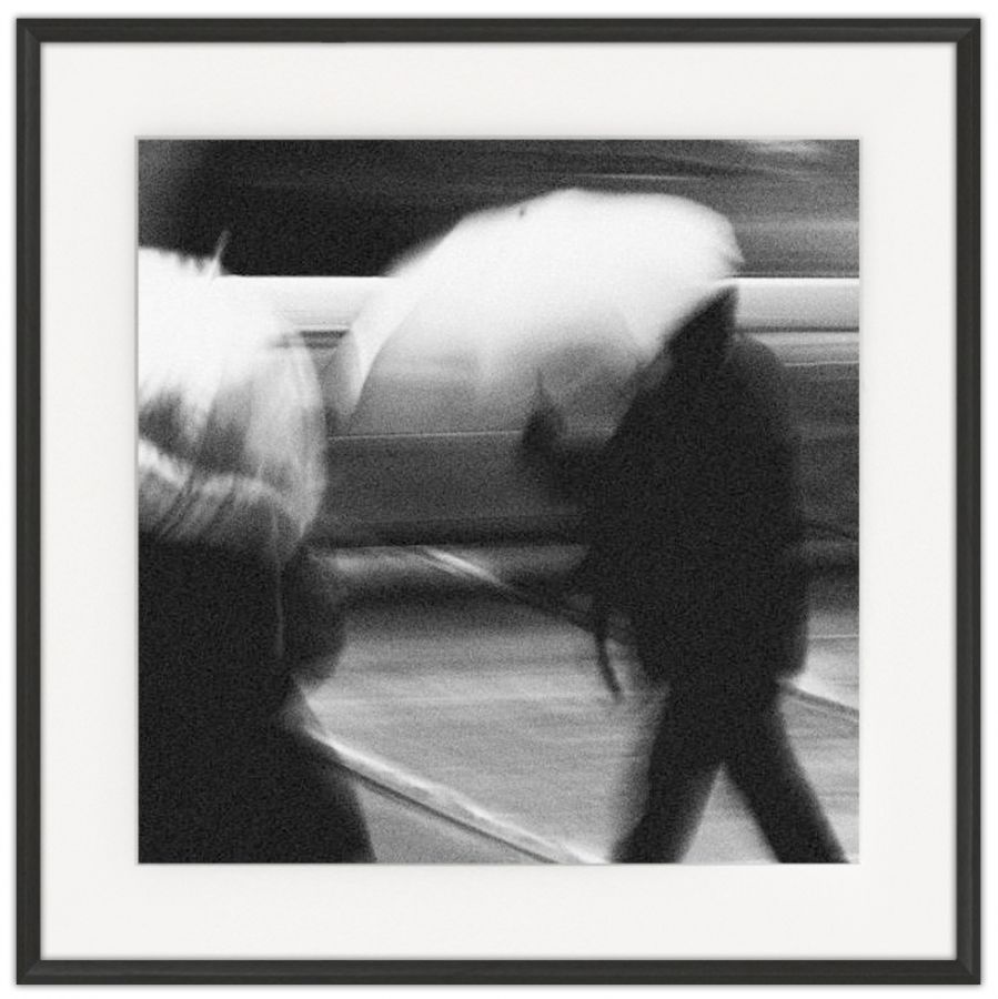 Walking in the Rain 02: Photographic print in a standard factory frame